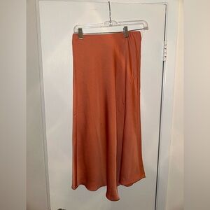 Elegant Orange Midi Skirt